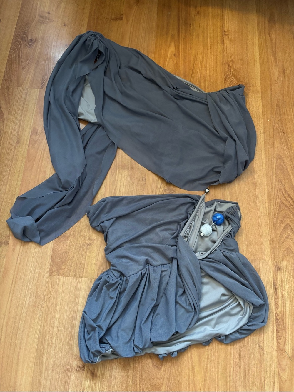 Brand new Women’s Gray Draped skirt set  - Elegant One-Shoulder Style